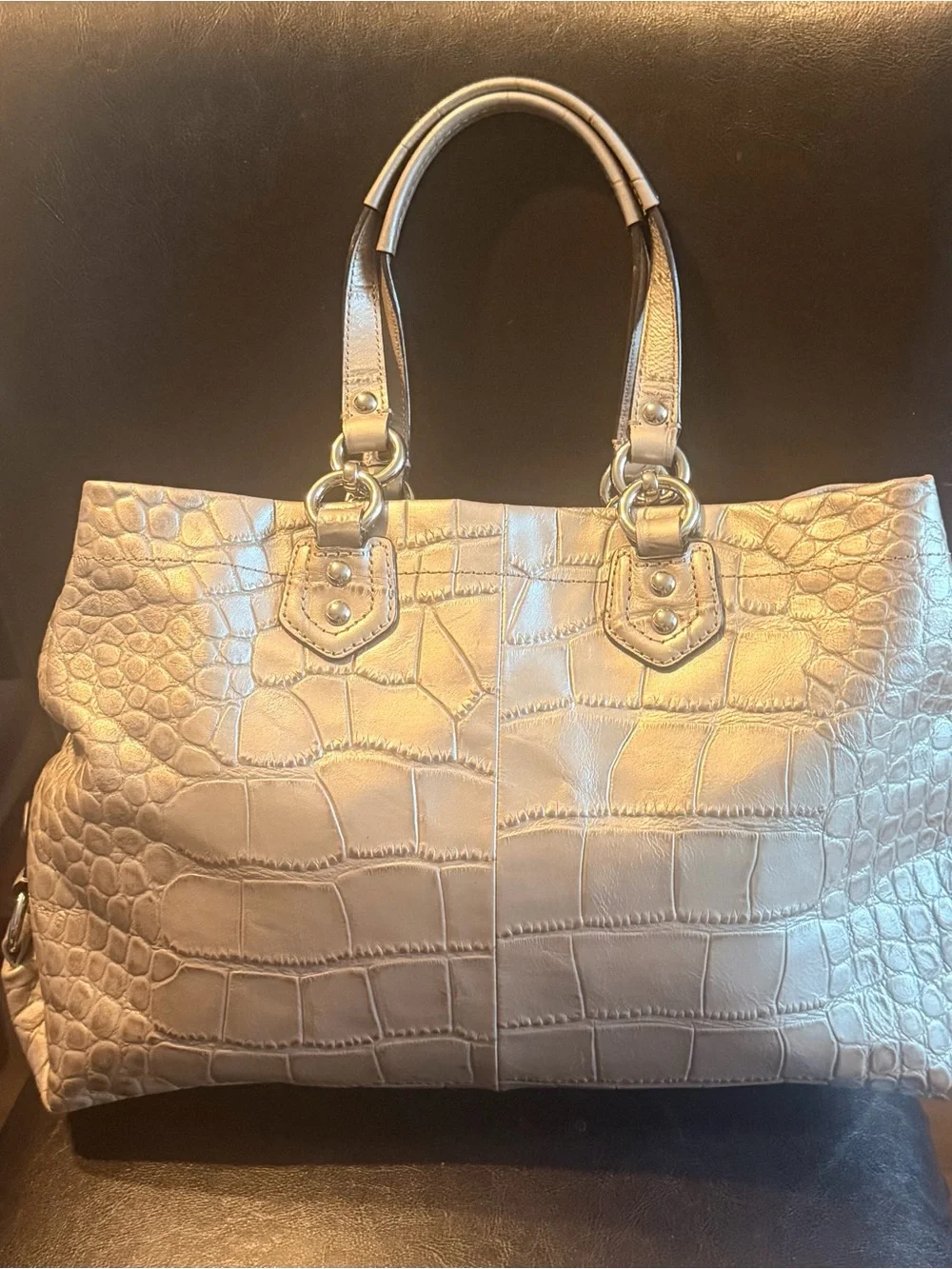 Coach satchel metallic
